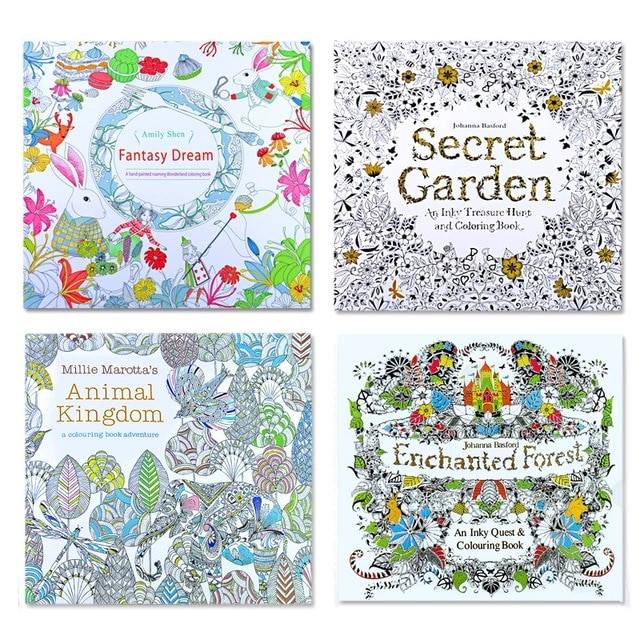 Coloriage Anti Stress Pour Enfant € 5 65 De Réduction 4 Pcs 24 Pages R¨gne Animal Anglais édition Livre De Coloriage Pour Enfants Adulte soulager Le Stress Tuer Temps Peinture