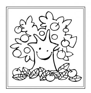 Coloriage as De Pique Herfst Appelboom