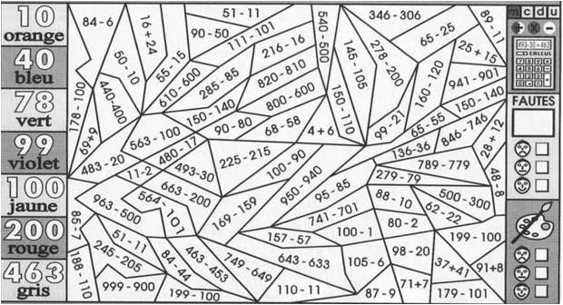 Coloriage Avec Calcul à Imprimer Coloriage Magique soustraction à Colorier Dessin à