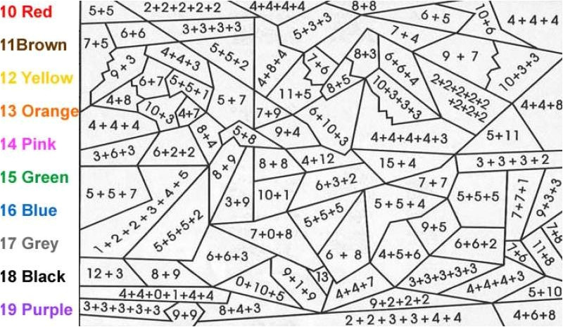 Coloriage Avec Calcul à Imprimer Nos Jeux De Coloriage Addition à