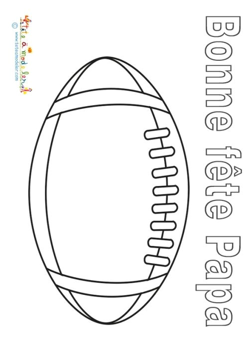 Coloriage Ballon De Rugby à Imprimer Coloriage Bonne Fête Papa Sur Tête à Modeler