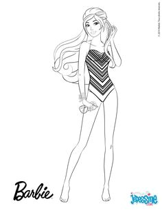 Coloriage Barbie A La Plage Les 107 Meilleures Images De Coloriages Barbie
