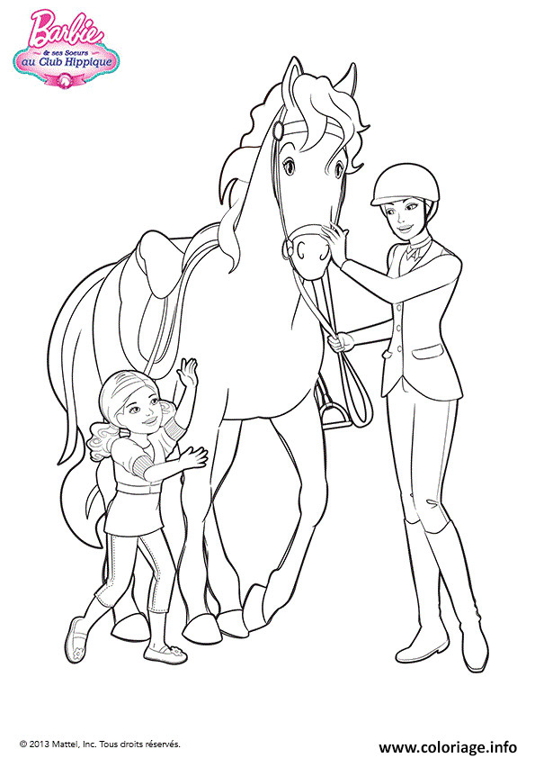 Coloriage Barbie Club Hippique Coloriage Barbie Au Club Hippique Avec son Cheval