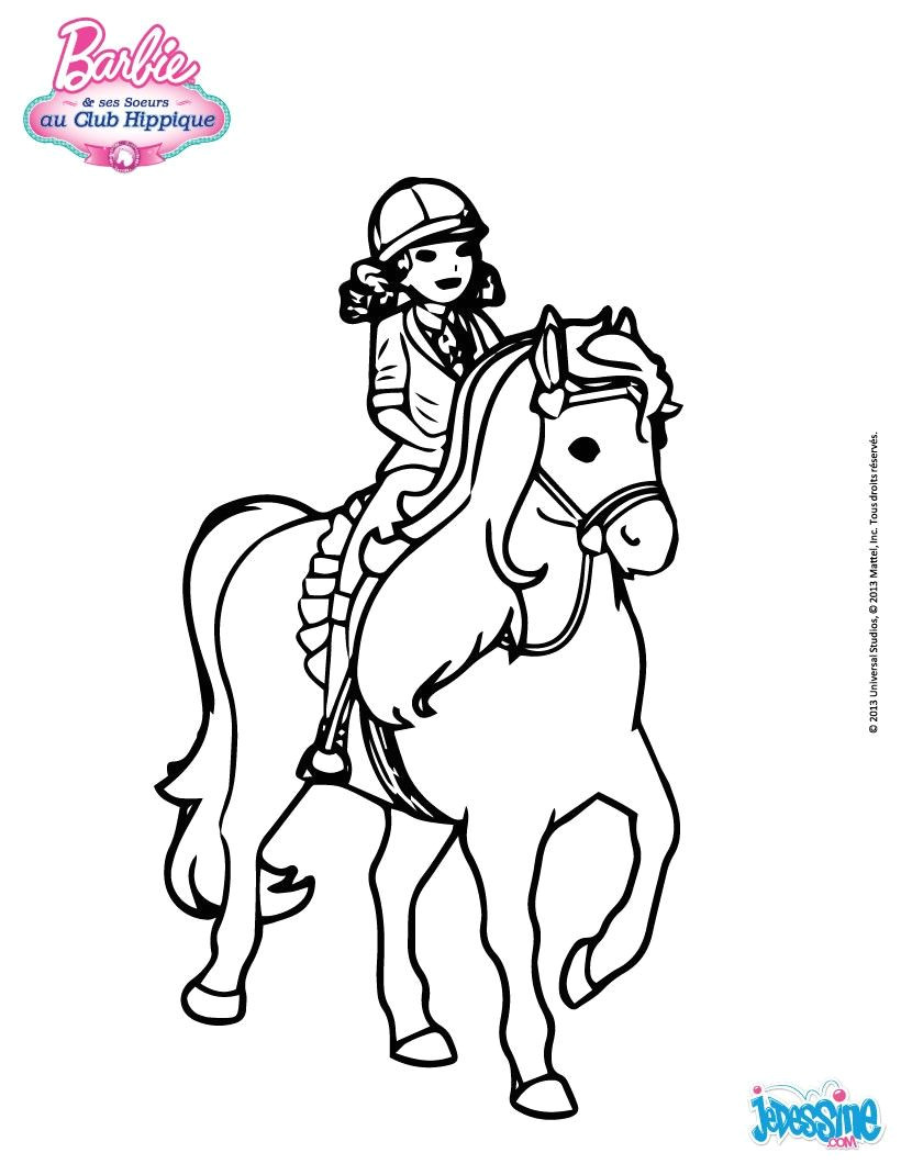 Coloriage Barbie Club Hippique Épinglé Sur Coloriages Barbie