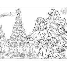 Coloriage Barbie Et Ses soeurs Coloriages Coloriage De Barbie à Noël Fr Hellokids