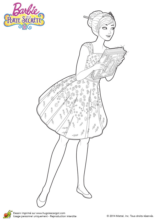 Coloriage Barbie Hugo L Escargot Coloriage Du Film Barbie Et La Porte Secr¨te Alexa Adore