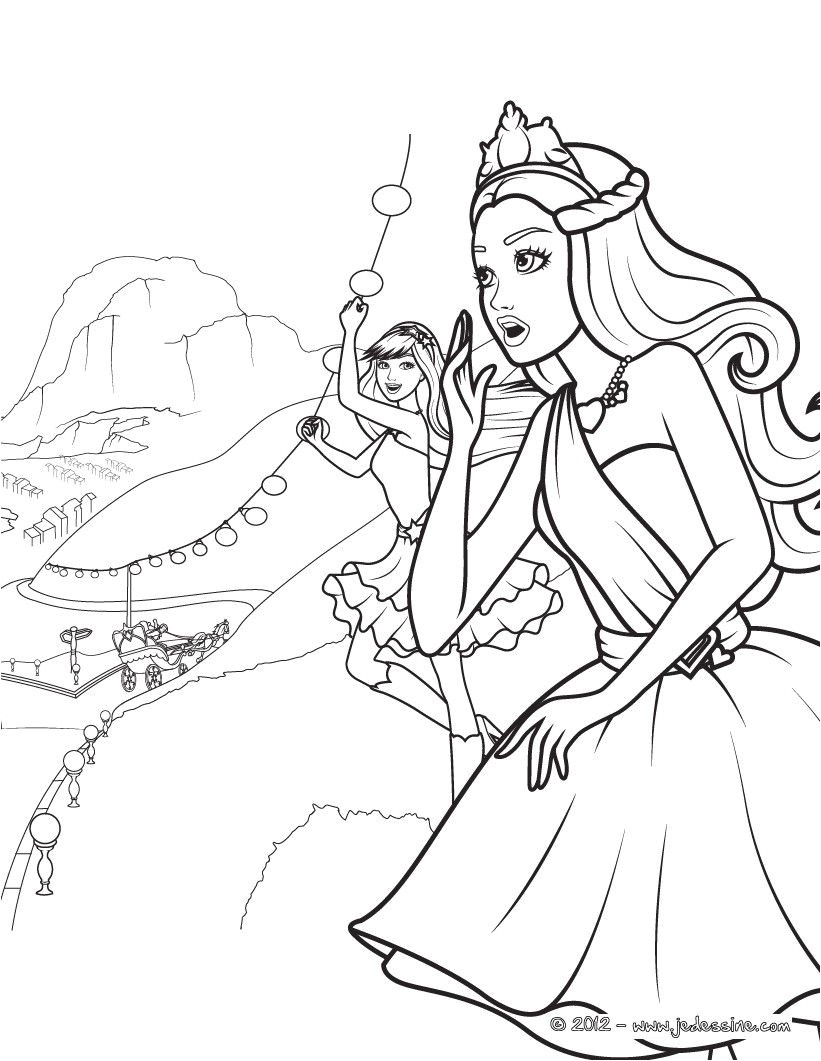 Coloriage Barbie Princesse Pop Star épinglé Sur Coloriage