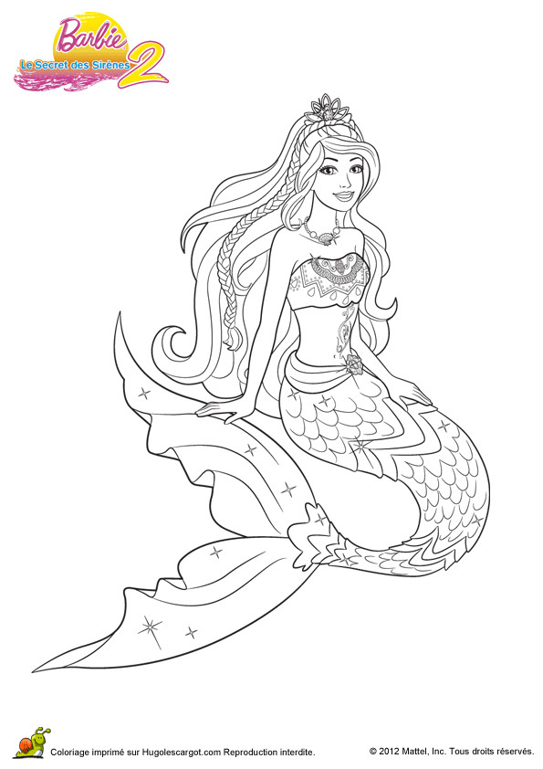 Coloriage Barbie Sirene 2 Coloriage Barbie Secret Des Sirenes 2 04 Sur Hugolescargot