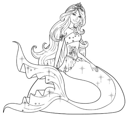 Coloriage Barbie Sirene 2 Coloriage Gratuit Barbie Sirene