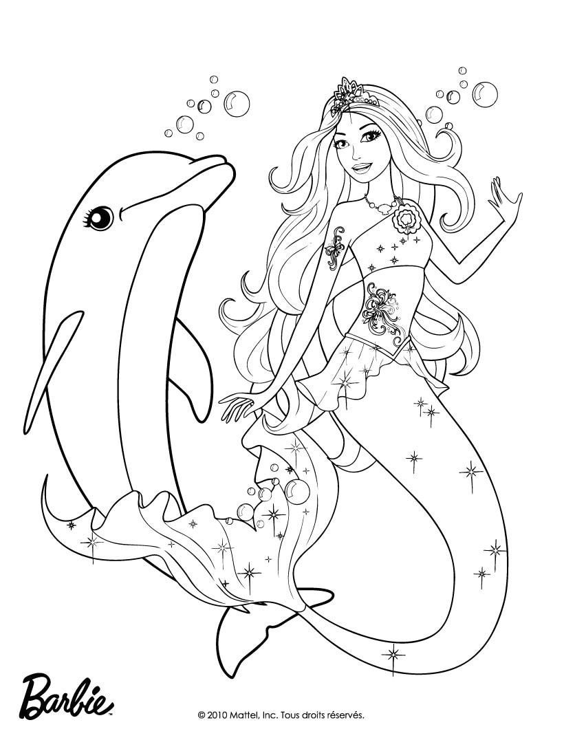 Coloriage Barbie Sirene 2 Coloriages La Sirène Merliah Et Zuma Fr Hellokids