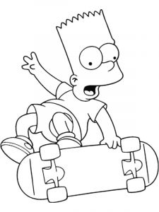 Coloriage Bart Simpson A Imprimer Coloriage A Imprimer Bart Simpson Fait Une Pirouette En