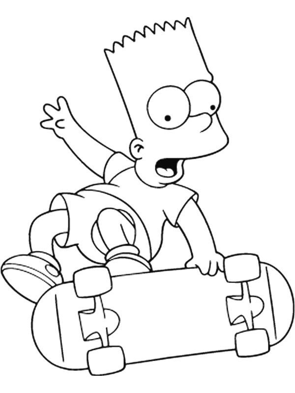 Coloriage Bart Simpson A Imprimer Coloriage A Imprimer Bart Simpson Fait Une Pirouette En