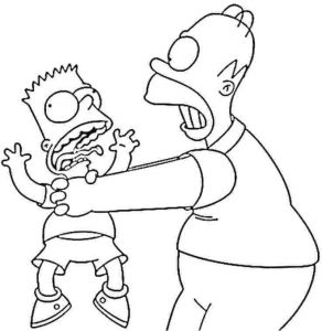 Coloriage Bart Simpson A Imprimer Coloriage Bart Et son Père Homer Dessin Gratuit à Imprimer