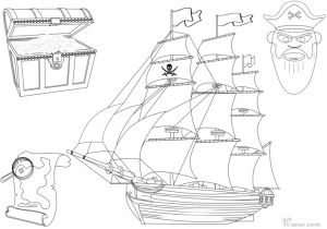 Coloriage Bateau De Pirate A Imprimer Coloriage Bateau Et Trésor De Pirate à Imprimer Et Colorier