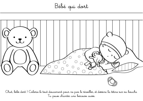 Coloriage Bébé Qui Dort Coloriage à Imprimer Bébé Qui Dort