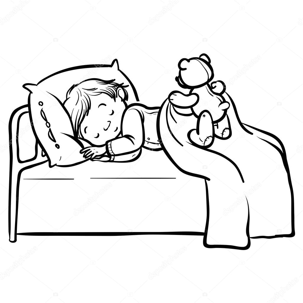 Coloriage Bébé Qui Dort Funny Vector Cartoon Sleeping Baby — Image Vectorielle