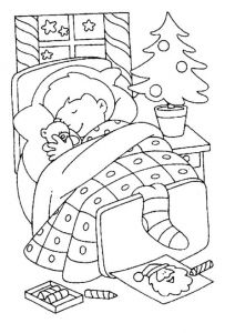 Coloriage Bébé Qui Dort Un Petit Garçon Qui Dort Dans son Lit En attendant Le Père