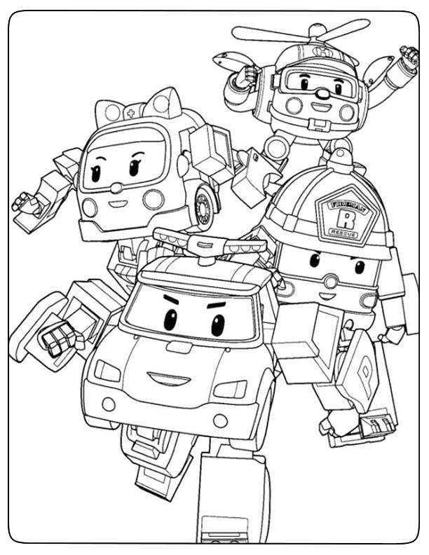 Coloriage Big Time Rush Imprimer Coloriages De Robocar Poli   Imprimer Coloriage   Imprimer