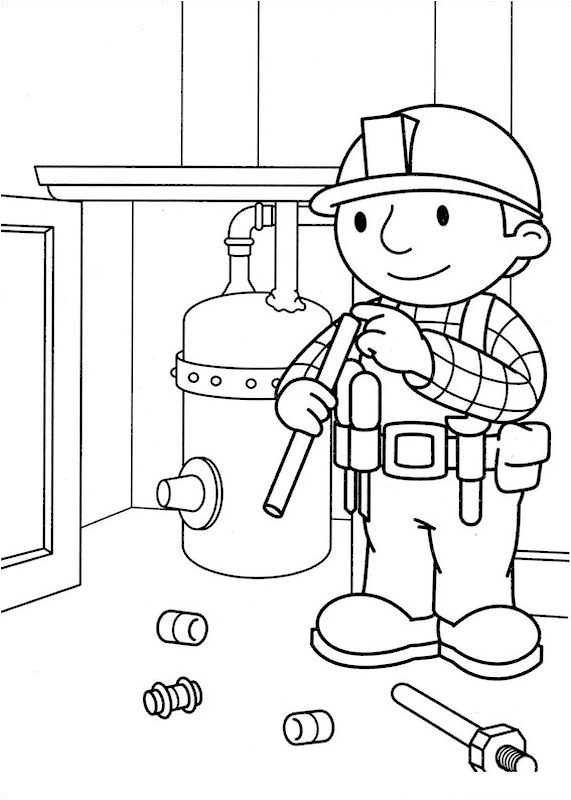 Coloriage Bob Le Bricoleur A Imprimer Coloriage De Bob Le Bricoleur Dessin Un Plombier Au Travail