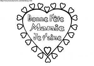 Coloriage Bonne Fete Maman Coeur Coeur Bonne Fête Mamie Coloriage Et En Coleur