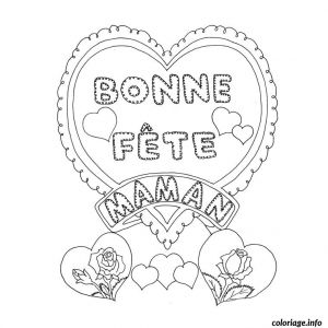 Coloriage Bonne Fete Maman Coeur Coloriage Coeur Bonne Fete Maman Jecolorie