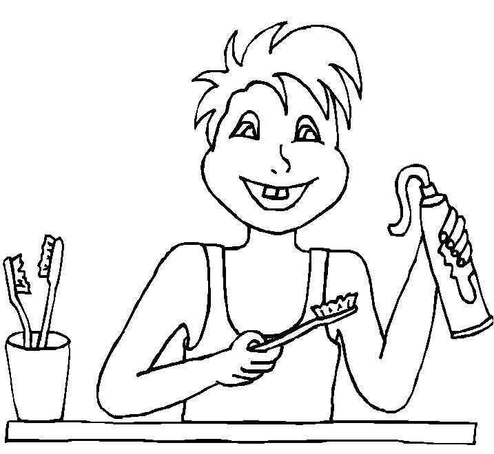 Coloriage Brossage De Dents Coloriage Brossage De Dent