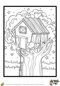 Coloriage Cabane De Jardin Dessin à Colorier D‘une Cabane De Jeux Construite Dans Un