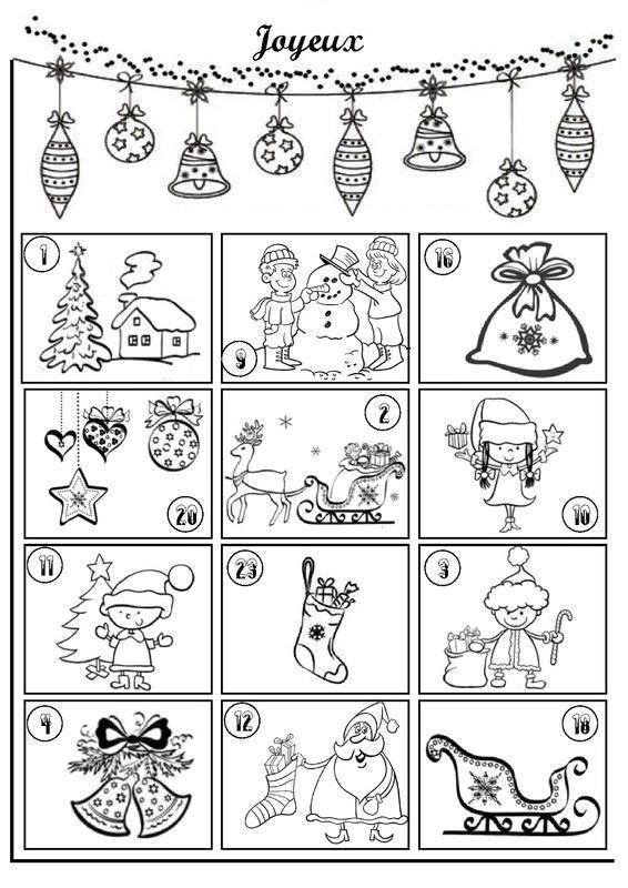 Coloriage Calendrier De L Avent Noel Calendriers De Avent Page 4