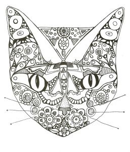 Coloriage Chat Anti Stress Coloriage Pour Adulte Anti Stress Un Masque De Chat à