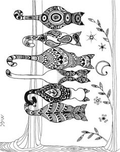 Coloriage Chat Anti Stress Dessins Chats Coloriage Adulte