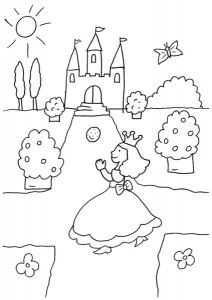 Coloriage Chateau De Princesse A Imprimer Coloriage à Imprimer La Princesse Et son Château