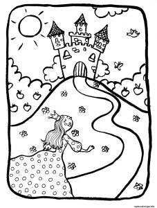 Coloriage Chateau De Princesse A Imprimer Coloriage Dessin Chateaux Avec Princesse Dessin