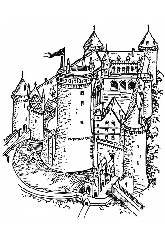 Coloriage Chateau fort En Ligne Coloriage Château fort Coloriages Gratuits à Imprimer