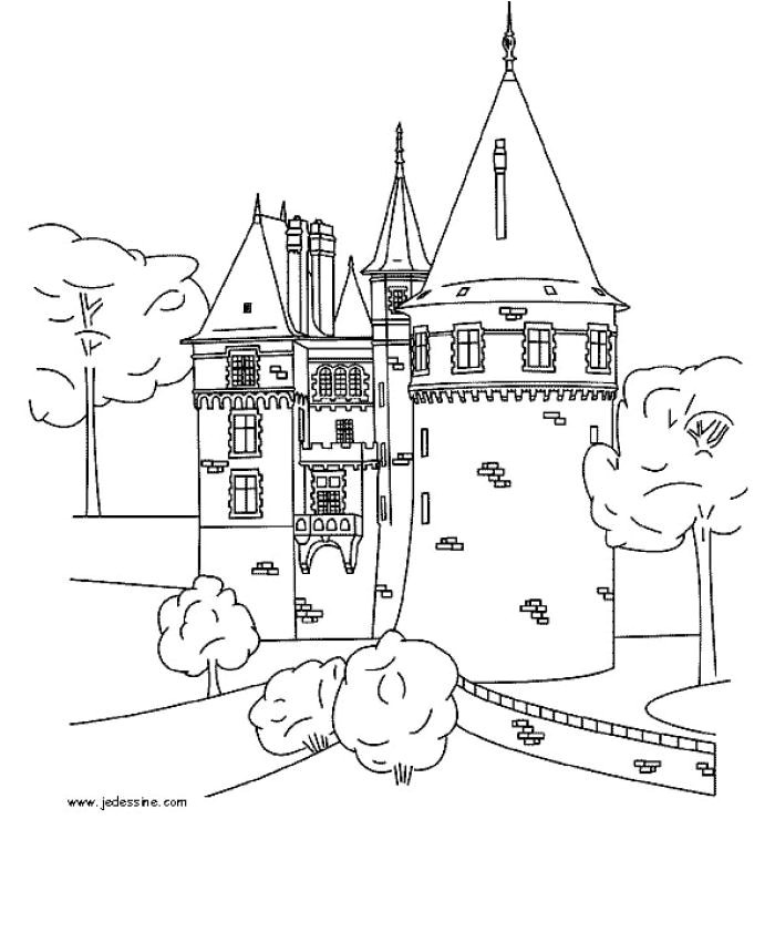 Coloriage Chateau fort En Ligne Coloriages Un Château fort Fr Hellokids