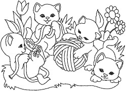 Coloriage Chats Et Chatons Sur Hugolescargot Com Coloriage "chats" Moqueplet
