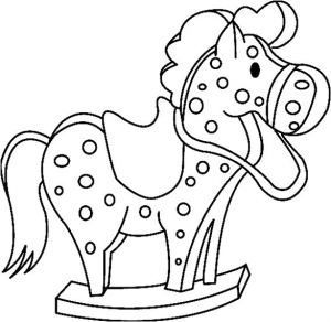 Coloriage Cheval à Bascule Coloriage Divers Cheval à Bascule 01 10 Doigts