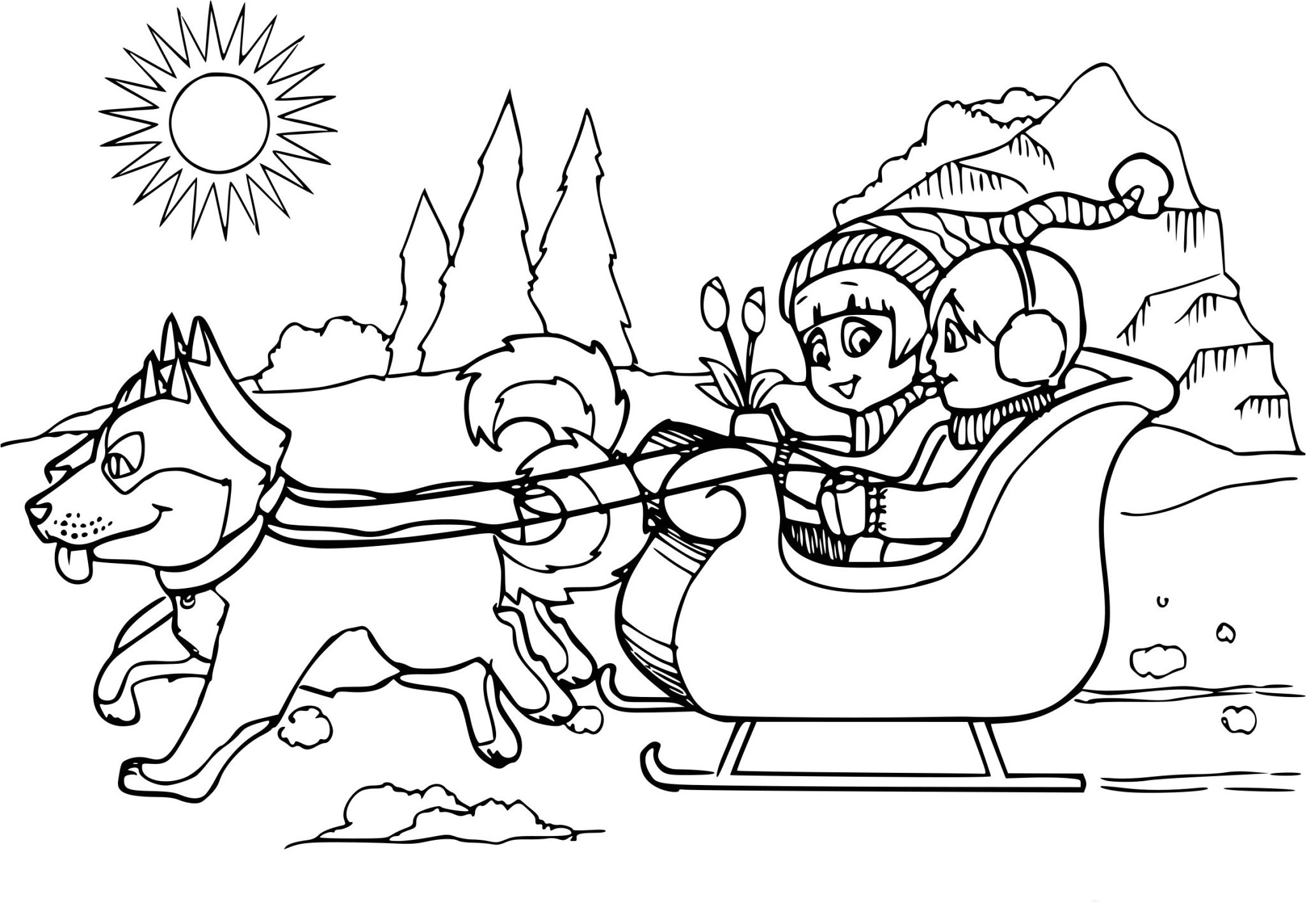 Coloriage Chien De Traineau Coloriage Chien De Traineau Dessin à