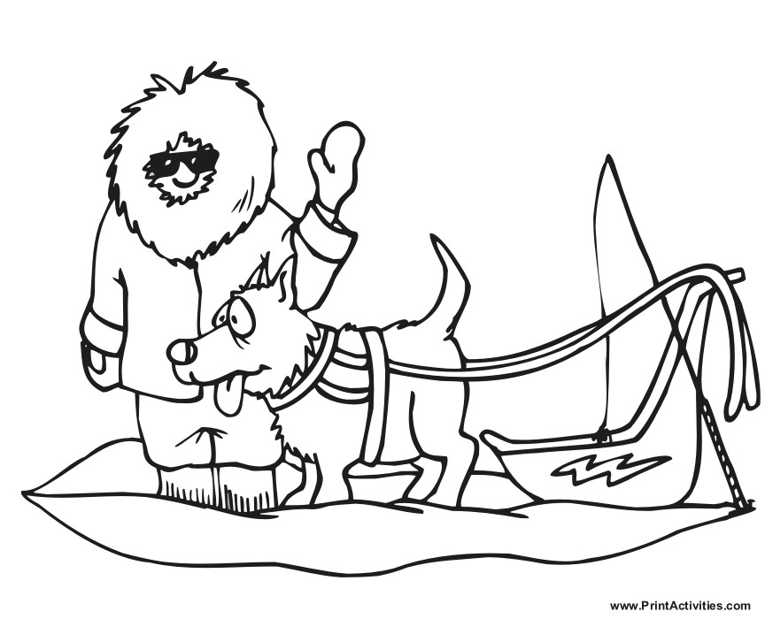 Coloriage Chien De Traineau Traineau à Chien 1 Transport – Coloriages à Imprimer