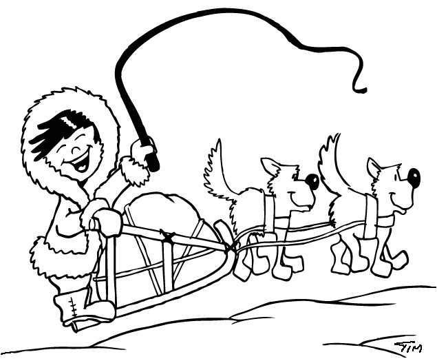 Coloriage Chien De Traineau Traineau à Chien 2 Transport – Coloriages à Imprimer