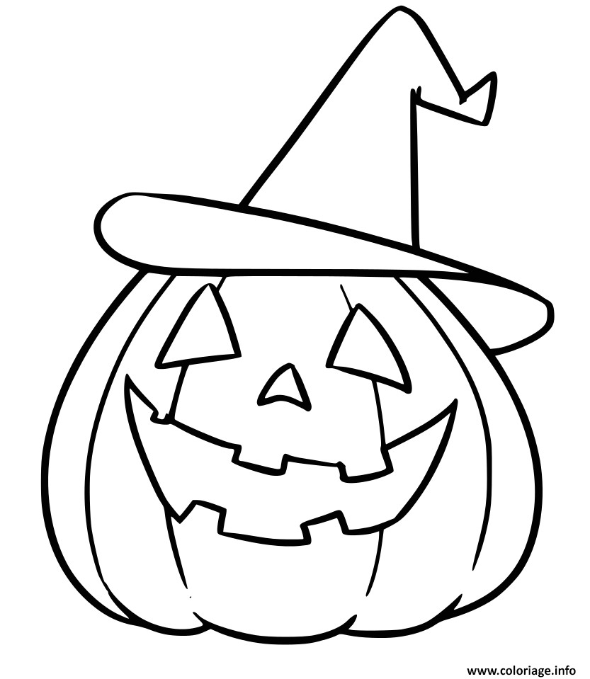 Coloriage Citrouille A Imprimer Coloriage Citrouille Avec Chapeau Jecolorie