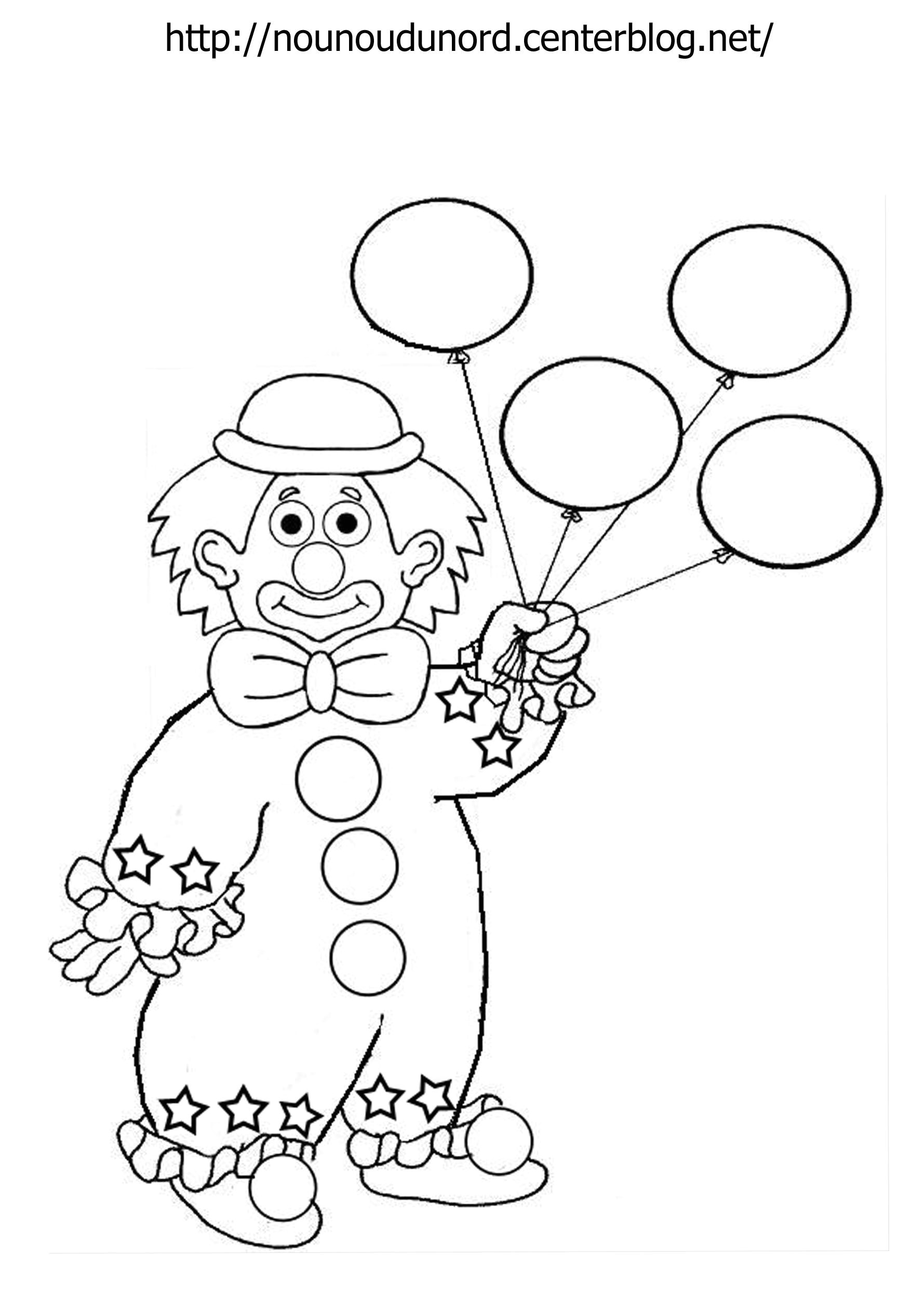 Coloriage Clown à Imprimer Coloriage Clown Ballon Dessiné Par Nounoudunord