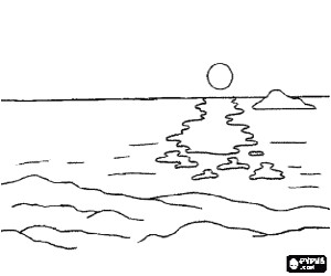 Coloriage Coucher De soleil Sur La Mer Coloriage Coucher De soleil Sur La Mer à Imprimer