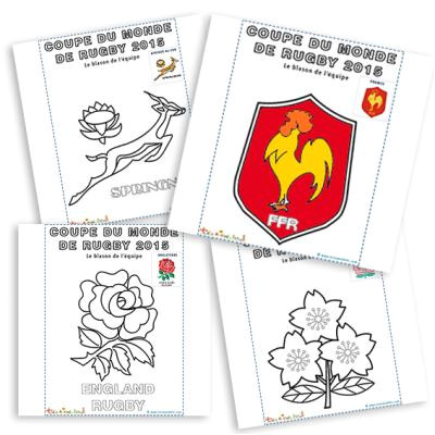 Coloriage Coupe Du Monde De Rugby Blasons Et Symboles Des équipes De Rugby Rugby Sur Tête