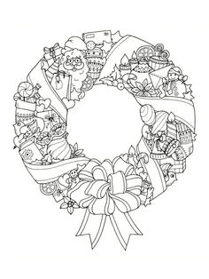 Coloriage Couronne De Noel 32 Meilleures Images Du Tableau Coloriages