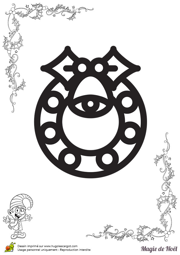 Coloriage Couronne De Noel Dessin De No L Facile   Reproduire