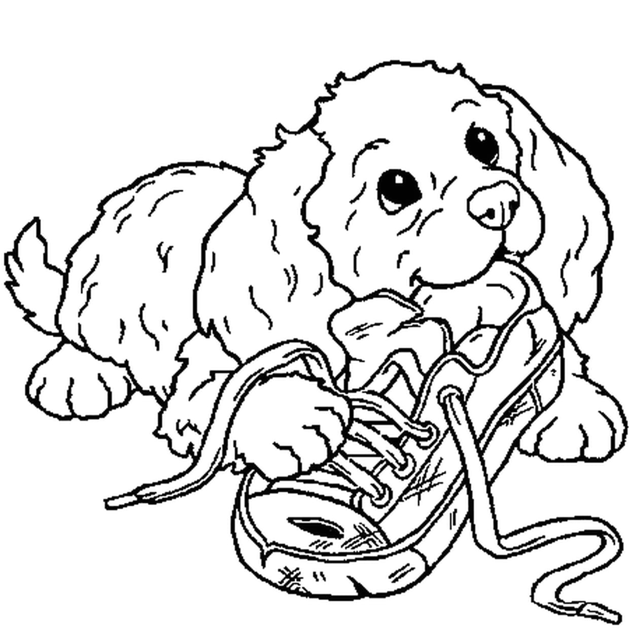 Coloriage D Animaux En Ligne Dessin De Chiot Trop Mignon