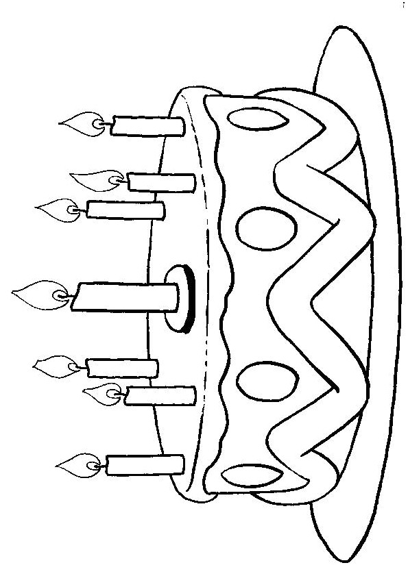 Coloriage D Anniversaire 8 Ans Kleurplaat Mooie Taart Met 7 Kaarsen 4343