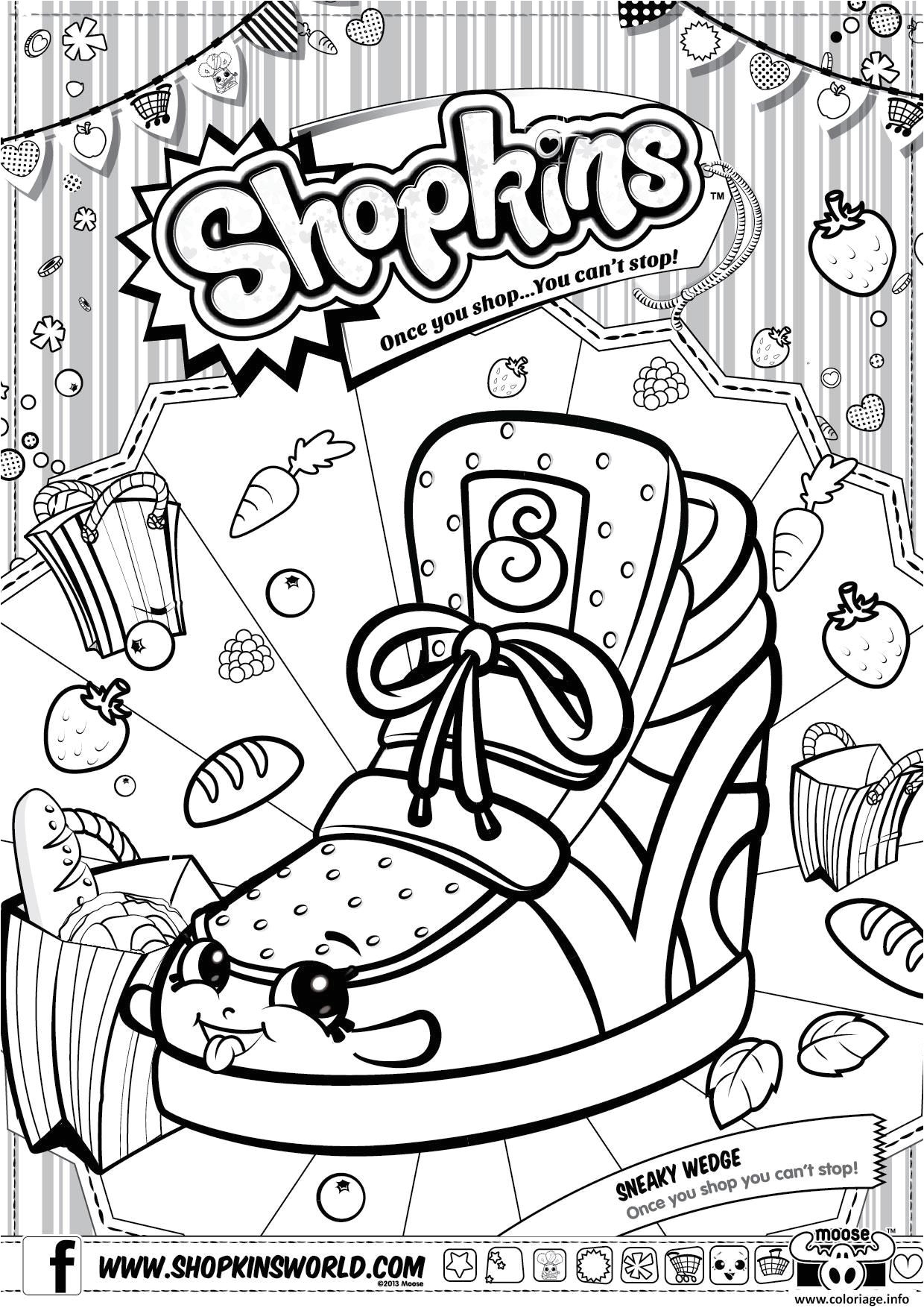 Coloriage D Anniversaire En Ligne Coloriage Shopkins Sneaky Wedge Dessin   Imprimer