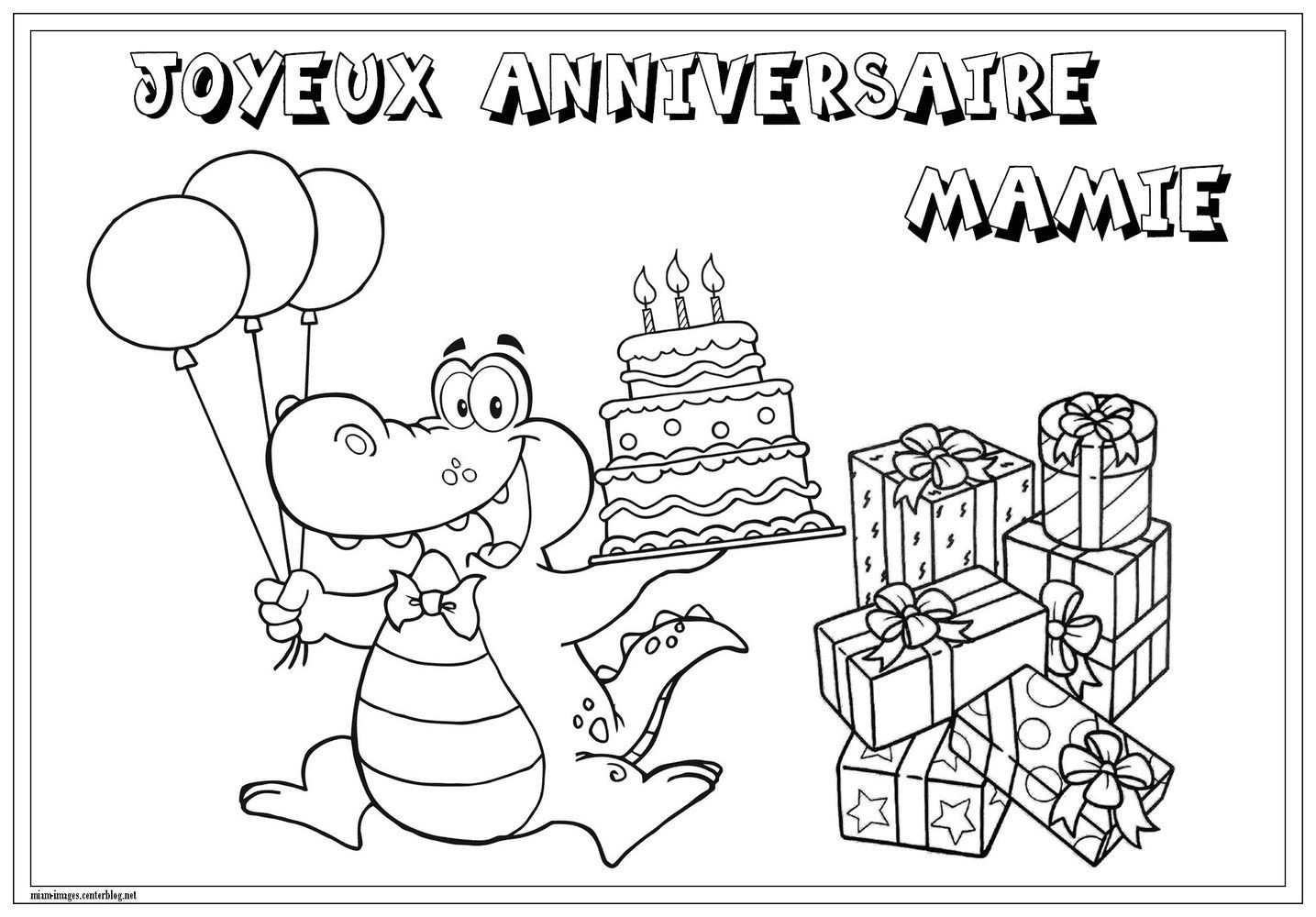 Coloriage D Anniversaire Pour Mamie Anniversaire Coloriage Joyeux Anniversaire Mamie ♥