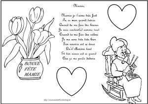 Coloriage D Anniversaire Pour Mamie Poeme Et Coloriage Fete Des Mamies